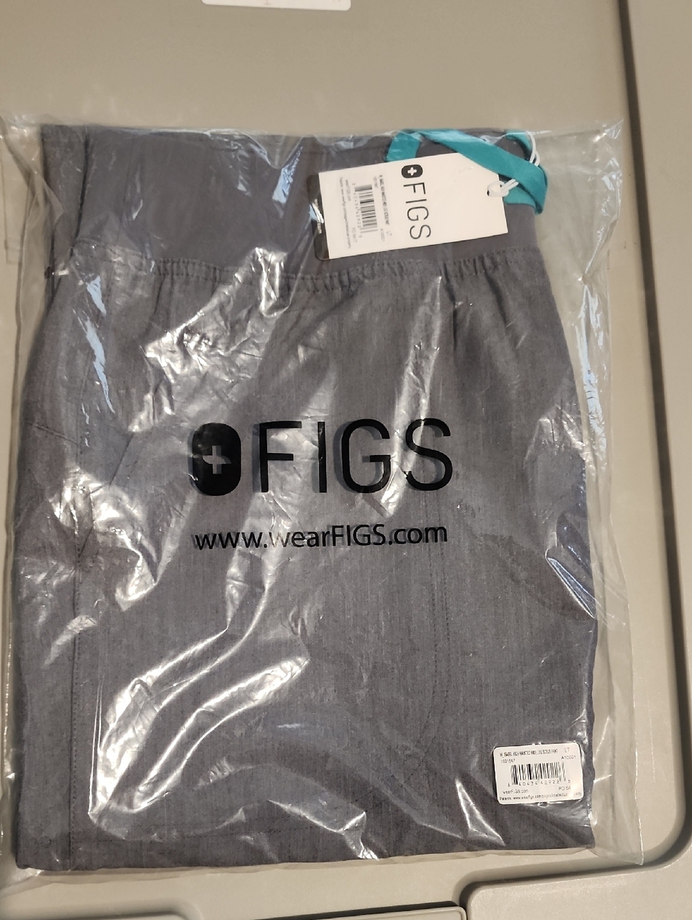 Figs Womens Size Large TALL High Waisted Isabel Wide Leg Scrubs Pants Graphite
